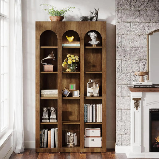 Little Tree 5-Tier Bookshelf Mid Century Modern Open Shelves