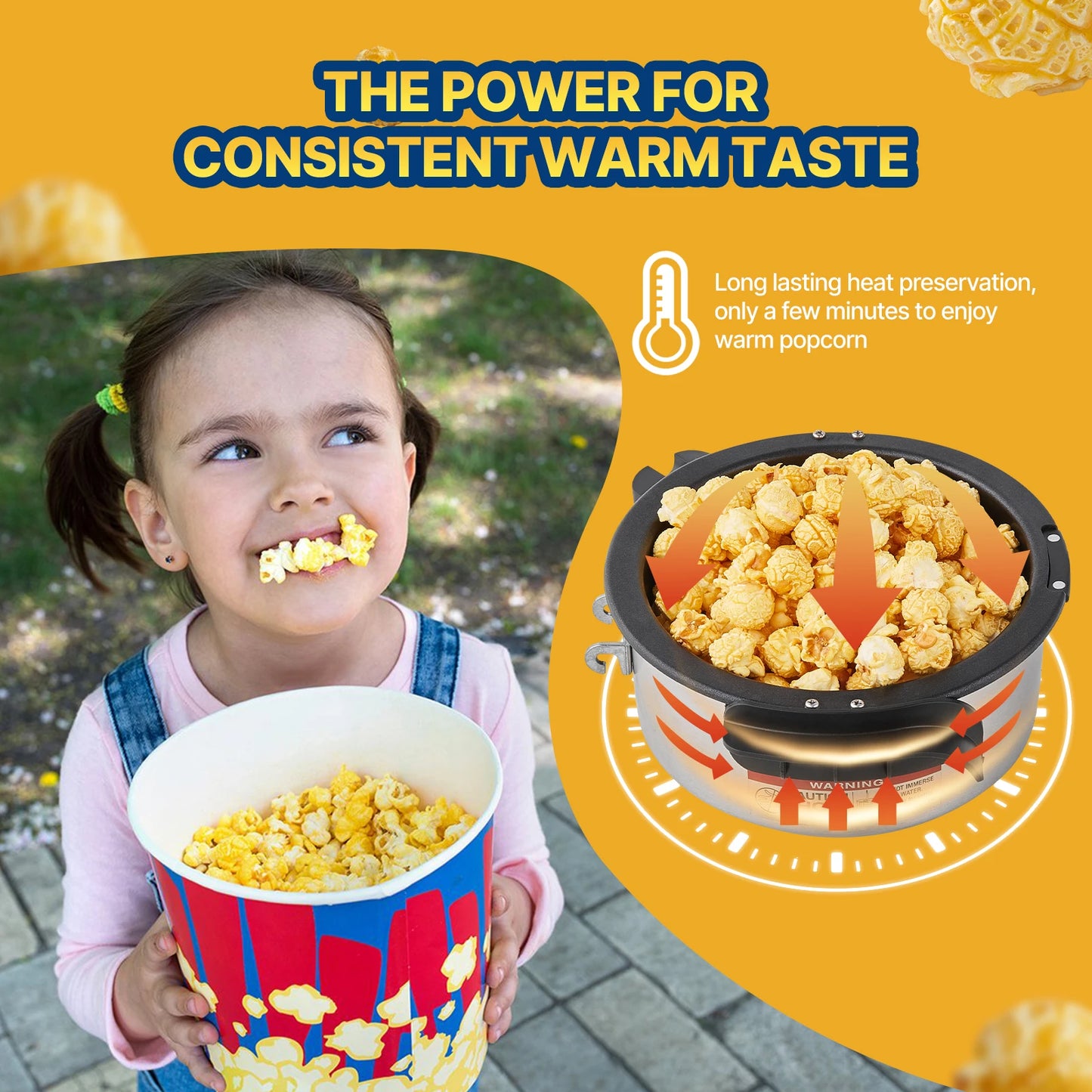 SucceBuy Commercial Popcorn Maker 400W 1.5 Gal Per Batch Countertop For Parties And Events