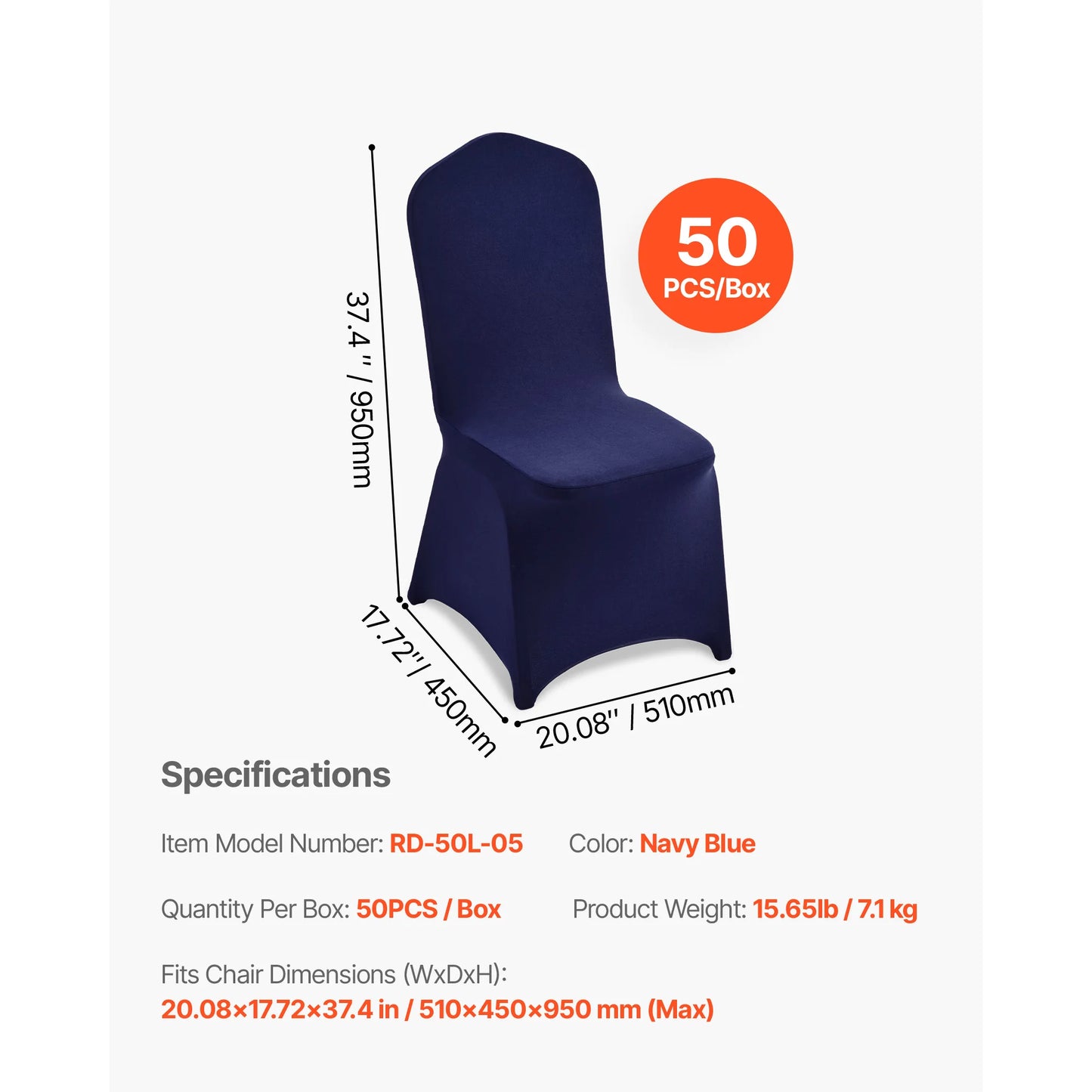 50 Pack Stretch Spandex Polyester Chair Covers For Wedding Events