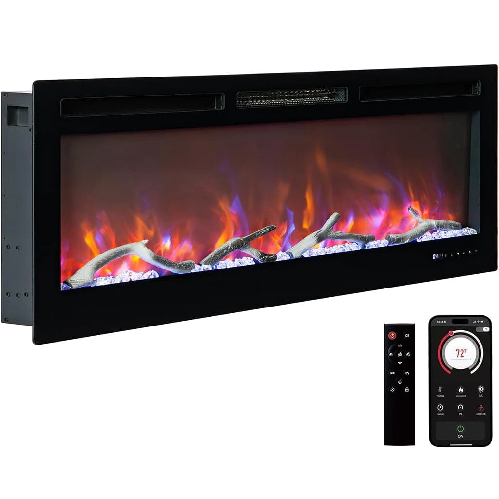 AceKool Smart Electric Fireplace Heater For Homeowners With Alexa And WiFi Remote Color Changing 750W And 1500W