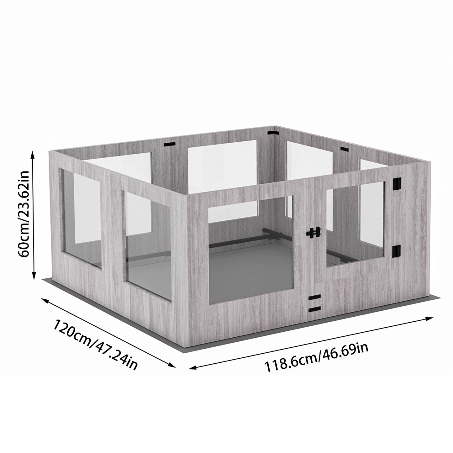 BINGOPAW 8 Panels Tempered Glass Dog Playpen For Indoor Pets