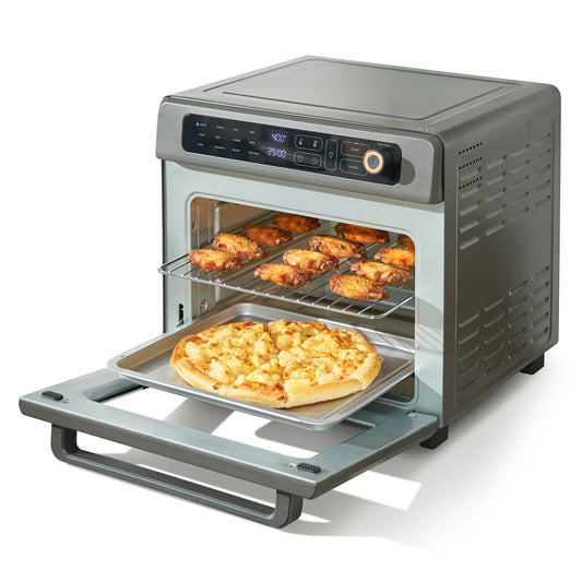 SucceBuy 25L Air Fryer Toaster Oven Convection 1700W Stainless Steel Countertop With Grill For Home Kitchens