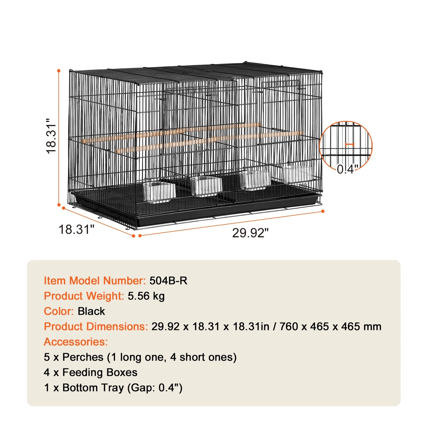 SucceBuy Flight Bird Cage With Divider And Handle Travel Cage