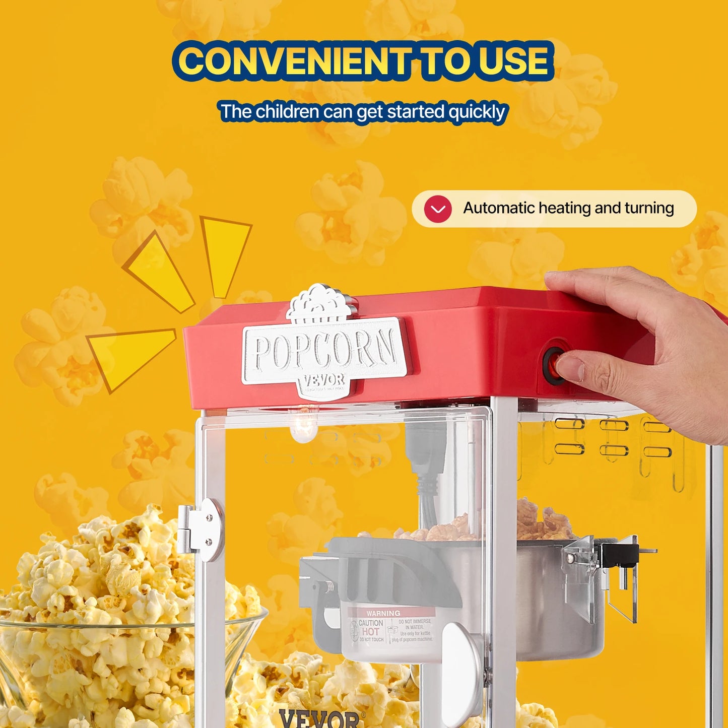 SucceBuy Commercial Popcorn Maker 400W 1.5 Gal Per Batch Countertop For Parties And Events
