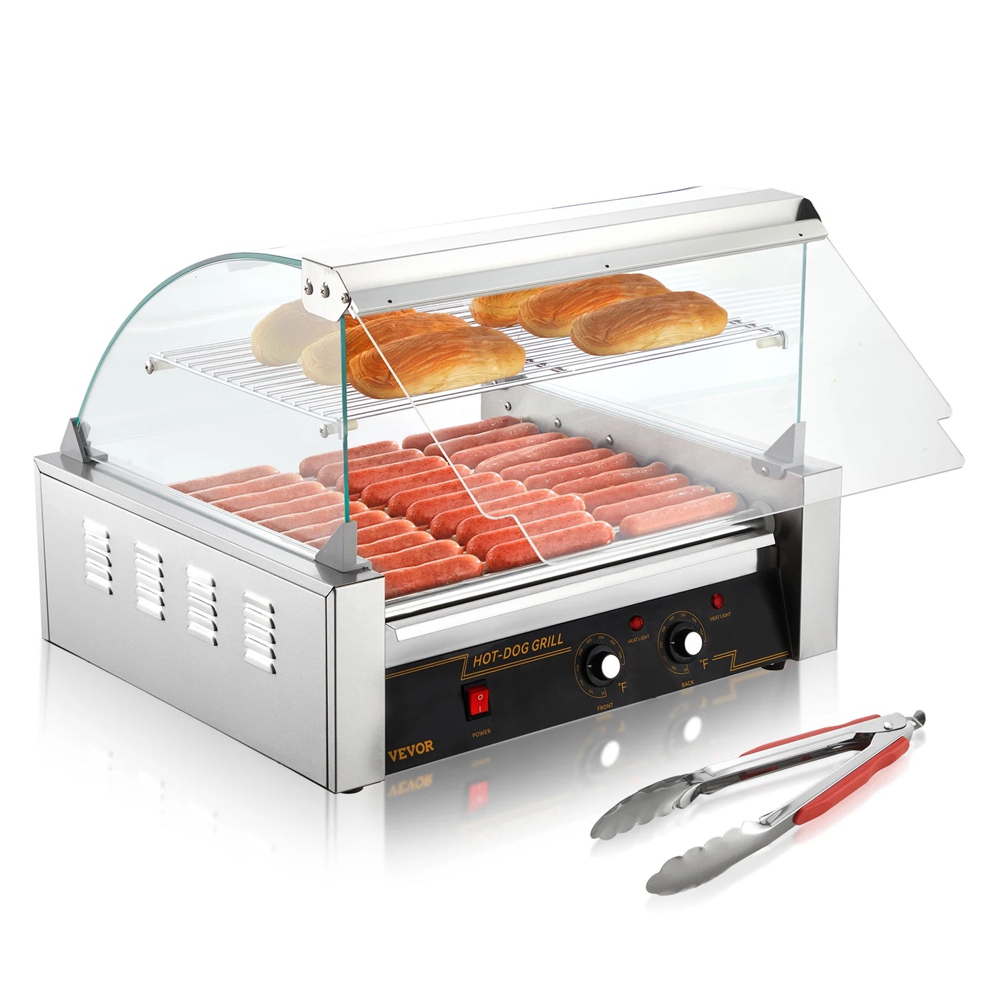SucceBuy Commercial Hot Dog Roller Durable Electric Sausage Maker For Camping Parties Home Use 110V Steel
