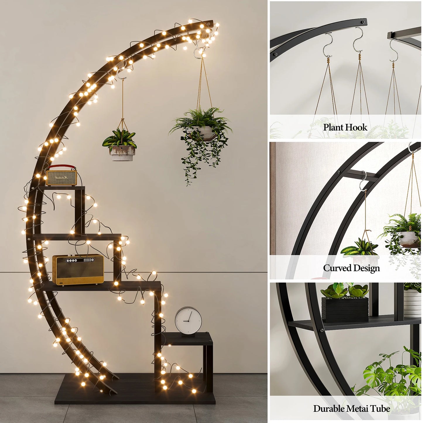 TWISTER.CK 5 Tier Metal Plant Stand Indoor Pack Of 2