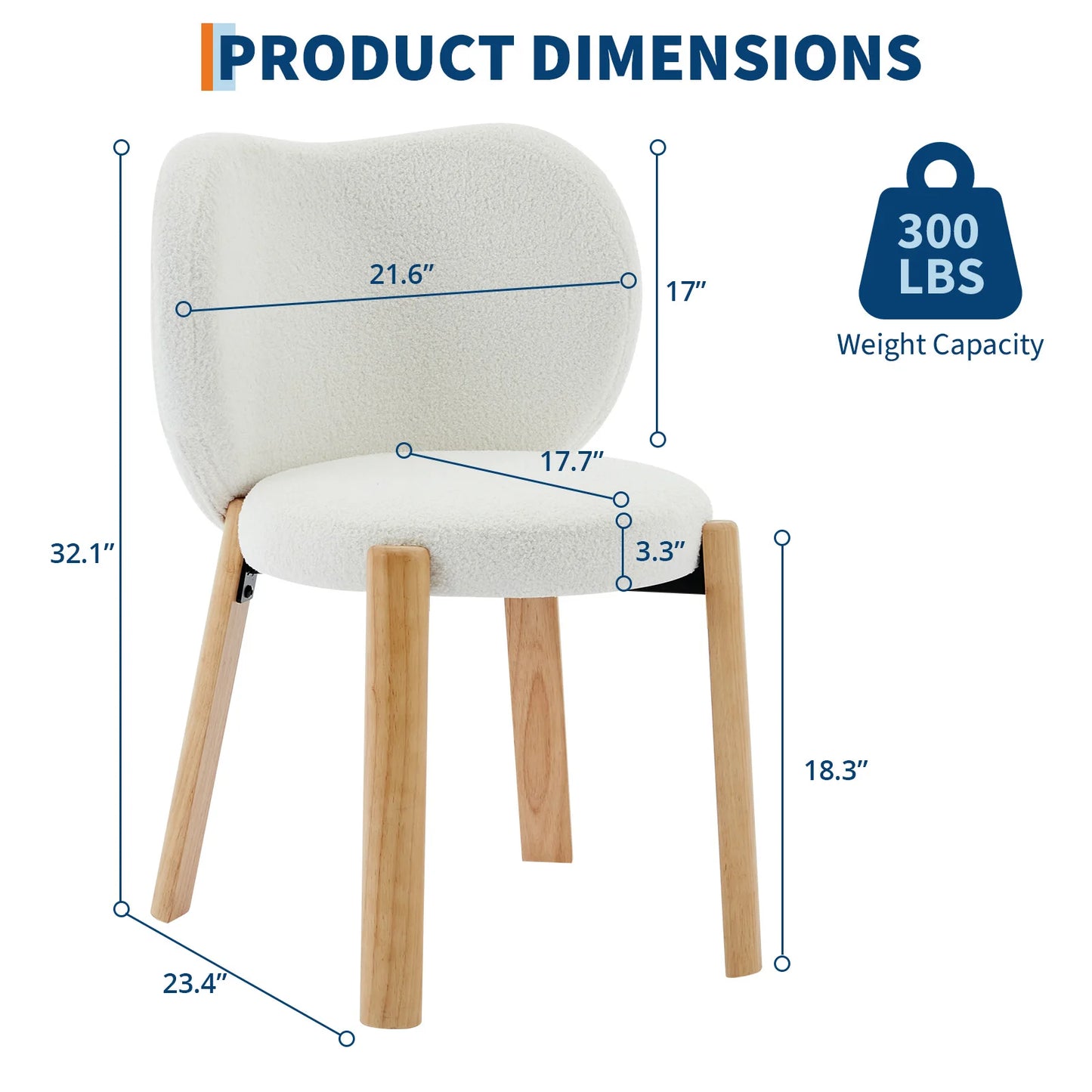 HiMISSC Premium Mid Century Modern Lounge Chairs With Beech Wood Frame And Padded Heart Back For Living Room And Bedroom