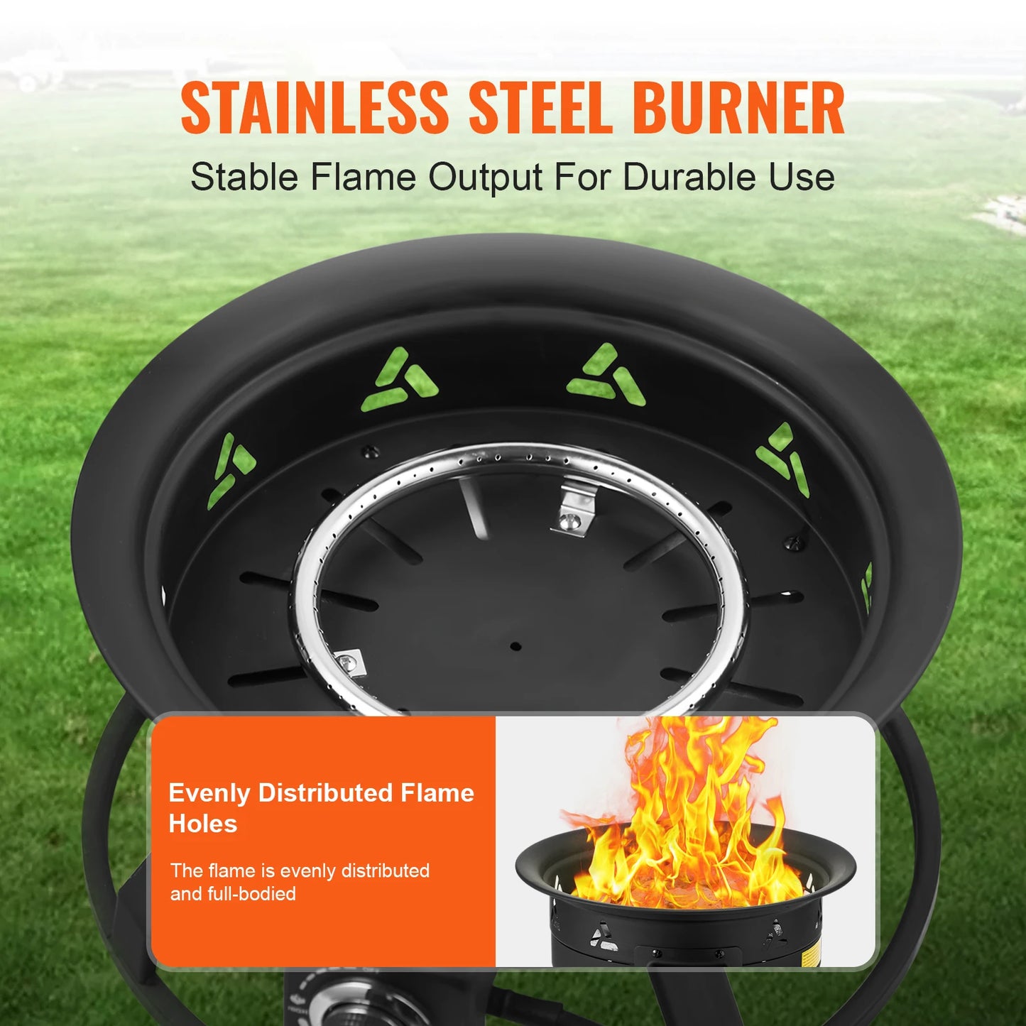 SucceBuy Propane Fire Pit 58,000 BTU Cover Lava Rocks