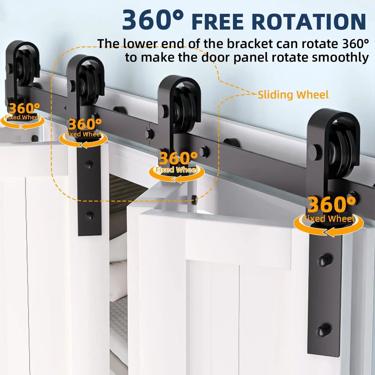 Twister.CK Heavy-Duty Bi-Folding Sliding Barn Door Hardware Kit