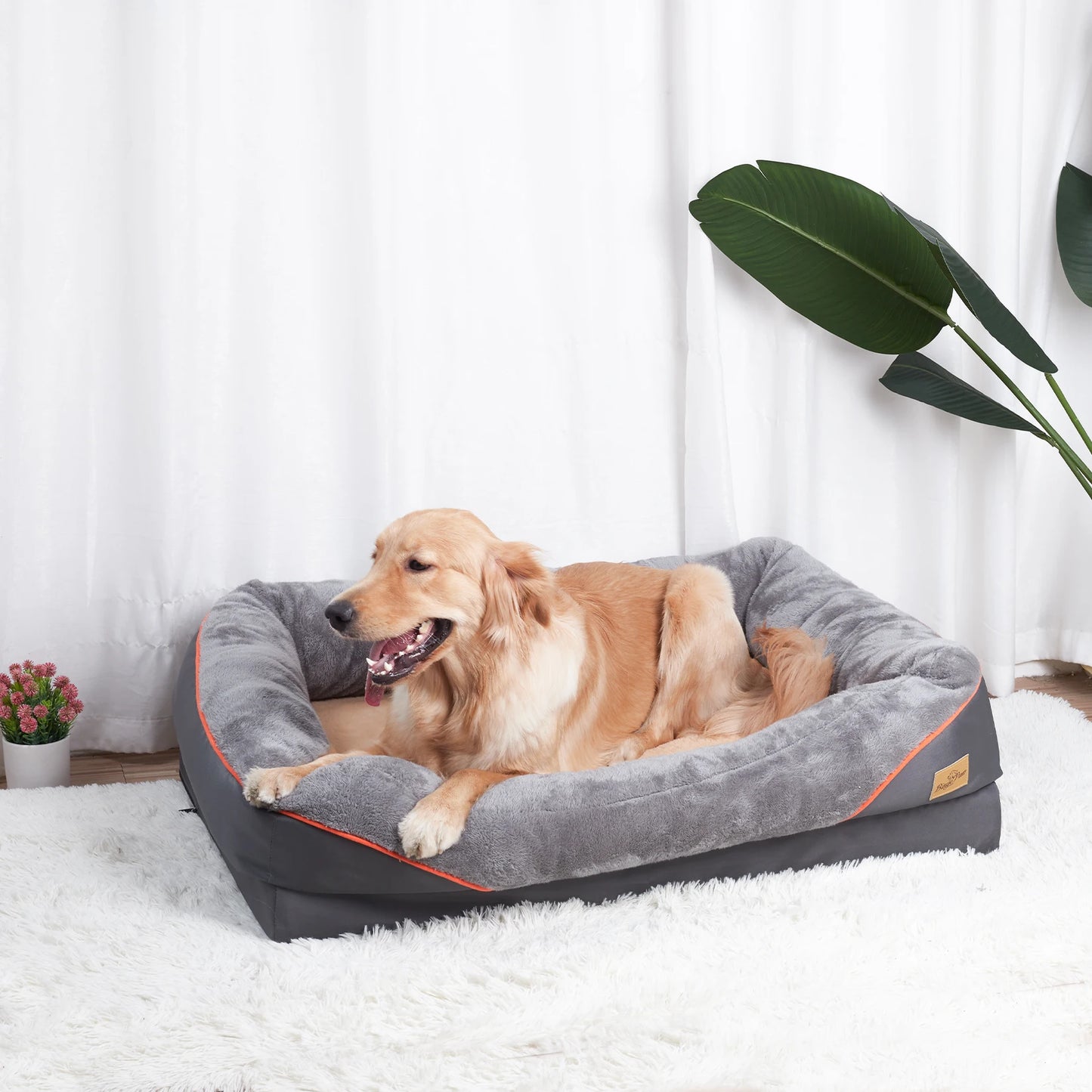 BINGOPAW Large Dog Bed Removable Washable Cover Waterproof