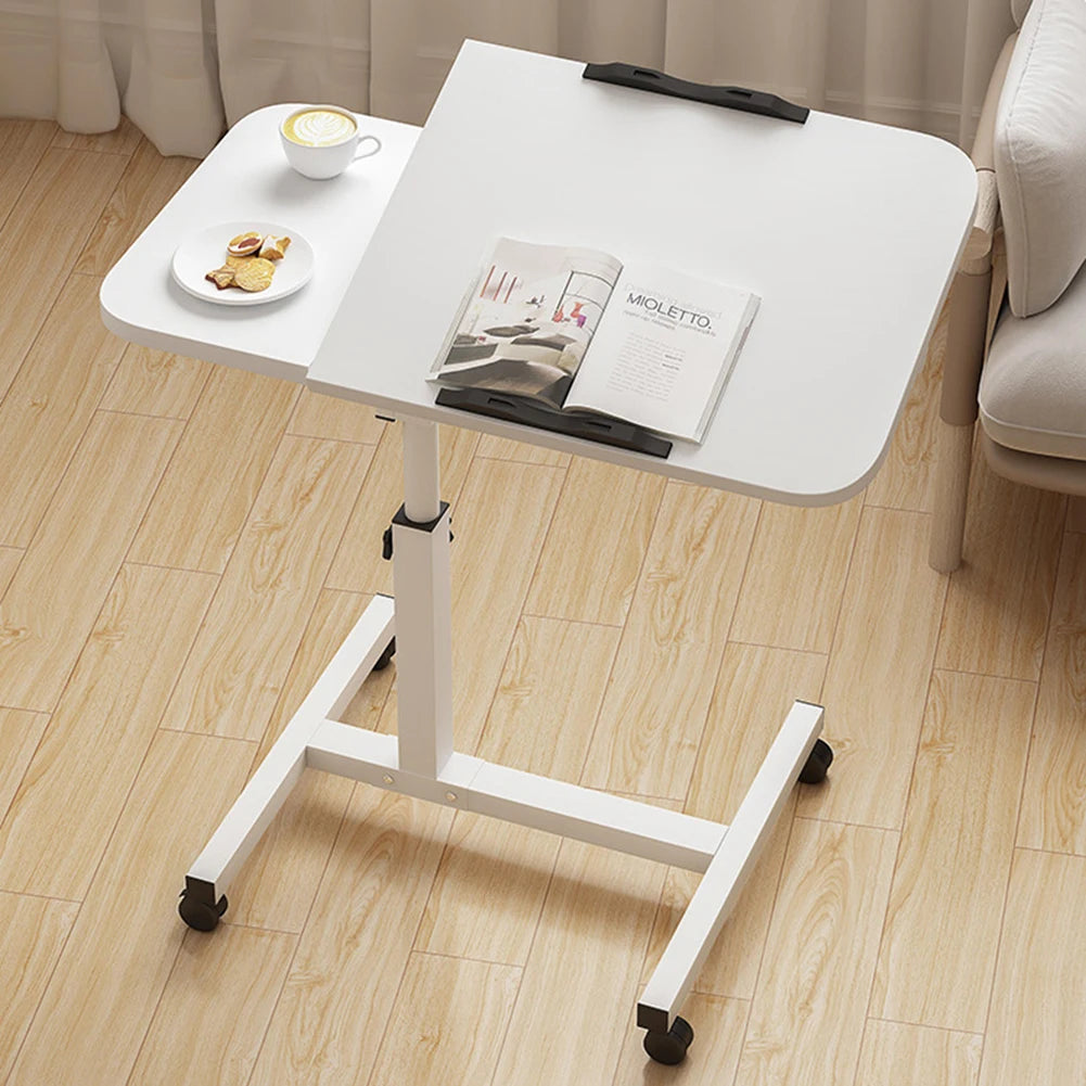 HiMISS Movable Overbed Table With Wheels Adjustable Height