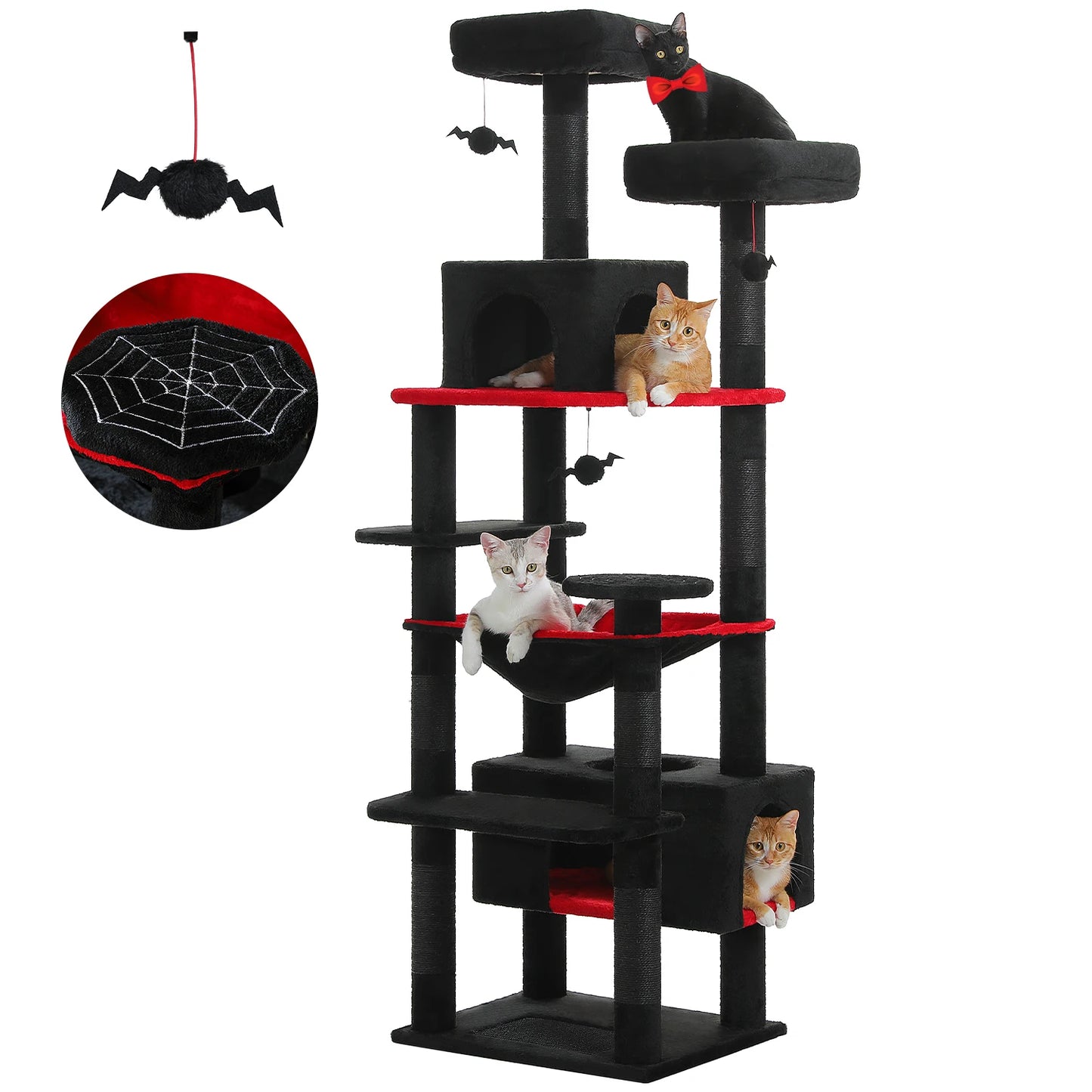 PAWZ Road Ultimate Large Cat Tree Tower for Indoor Cats With Sisal Scratching Posts Five Tier Hammocks and Perches