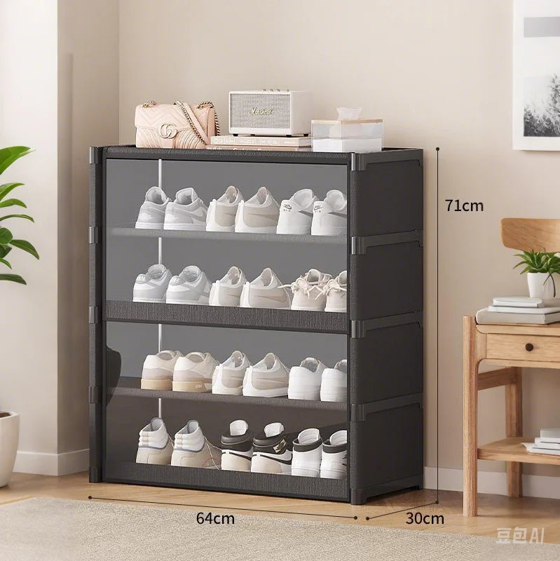 5/7 Layer Shoe Cabinet With Dustproof Clear Lid And Organizer