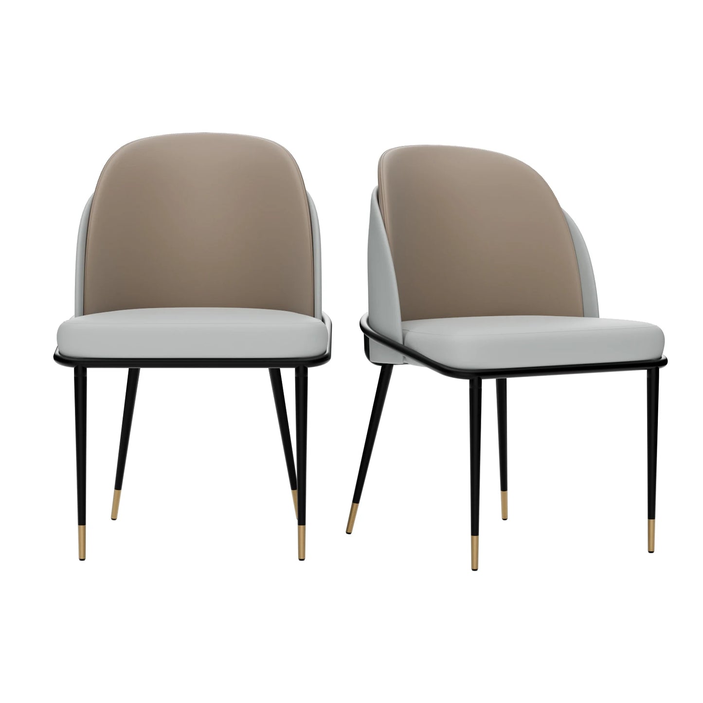 Luxurious Upholstered Dining Chairs Set of 2 Microfiber Leather