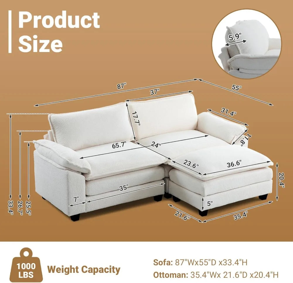 L-Shaped Convertible Sectional Sofa for Living Room