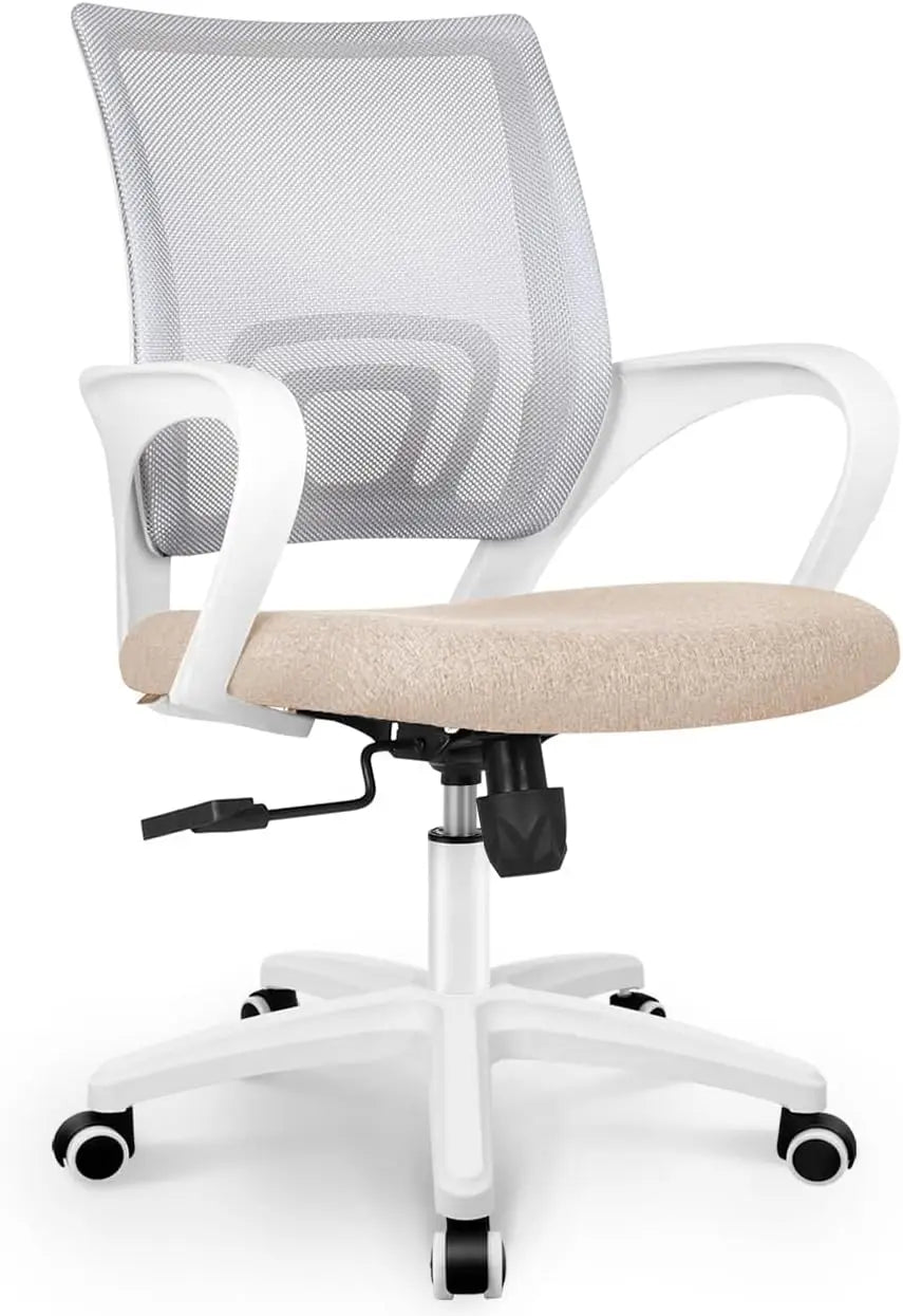Mesh Office Chair Mid Back With Lumbar Support Adjustable Height