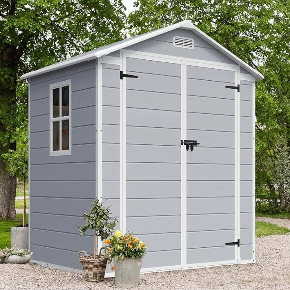 Outdoor Resin Storage Shed With Floor And Lockable Door