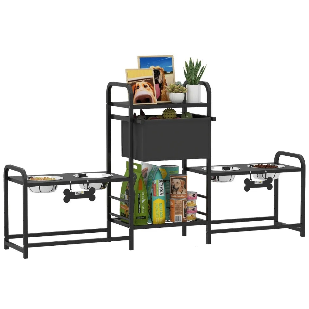 Dog Bowl Stand With Two Feeding Stations Elevated Bowls