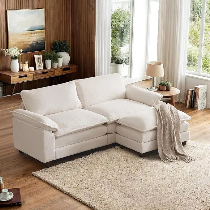 L-Shaped Convertible Sectional Sofa for Living Room