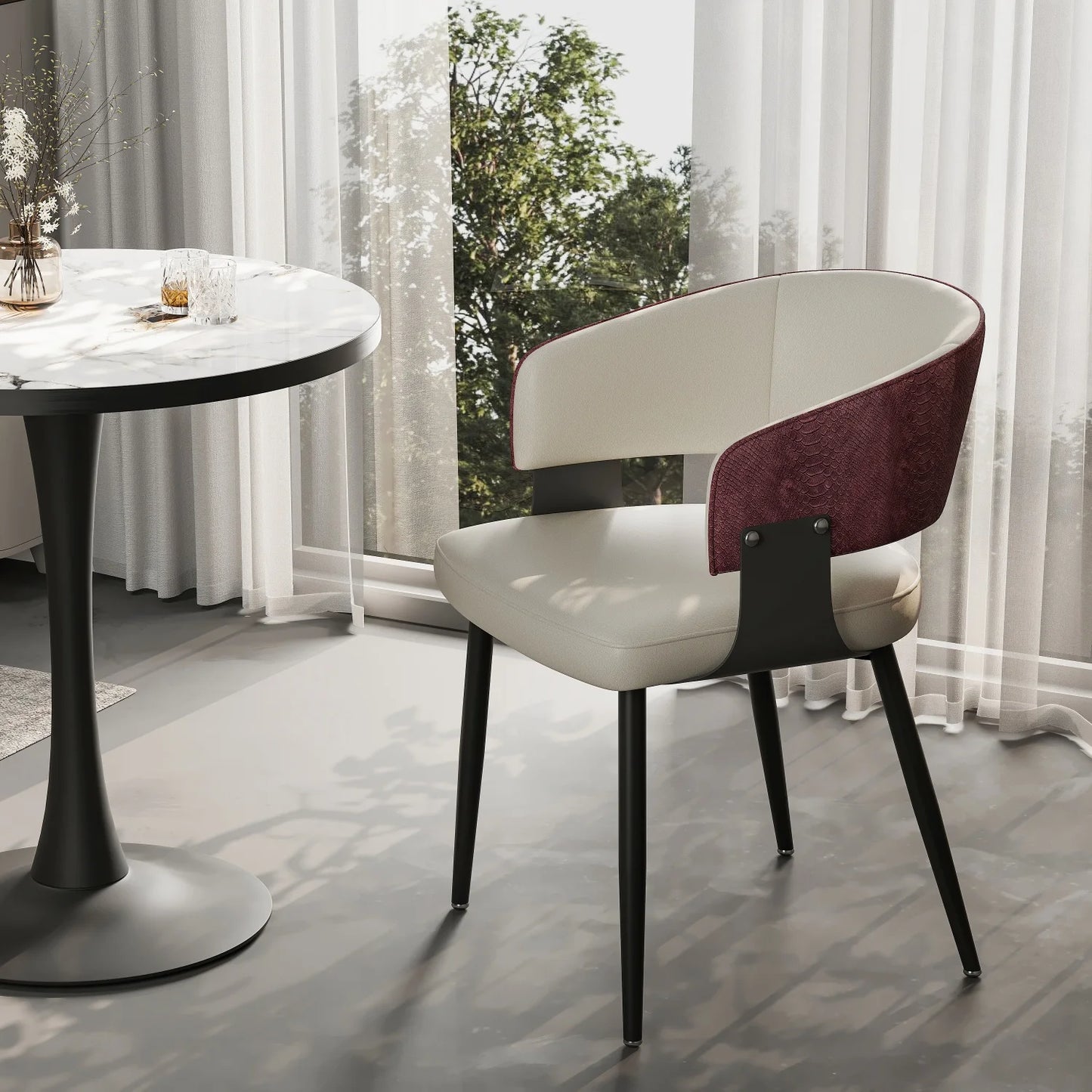 Comfort Upholstered Dining Chairs With Wide Seat For Kitchen And Home