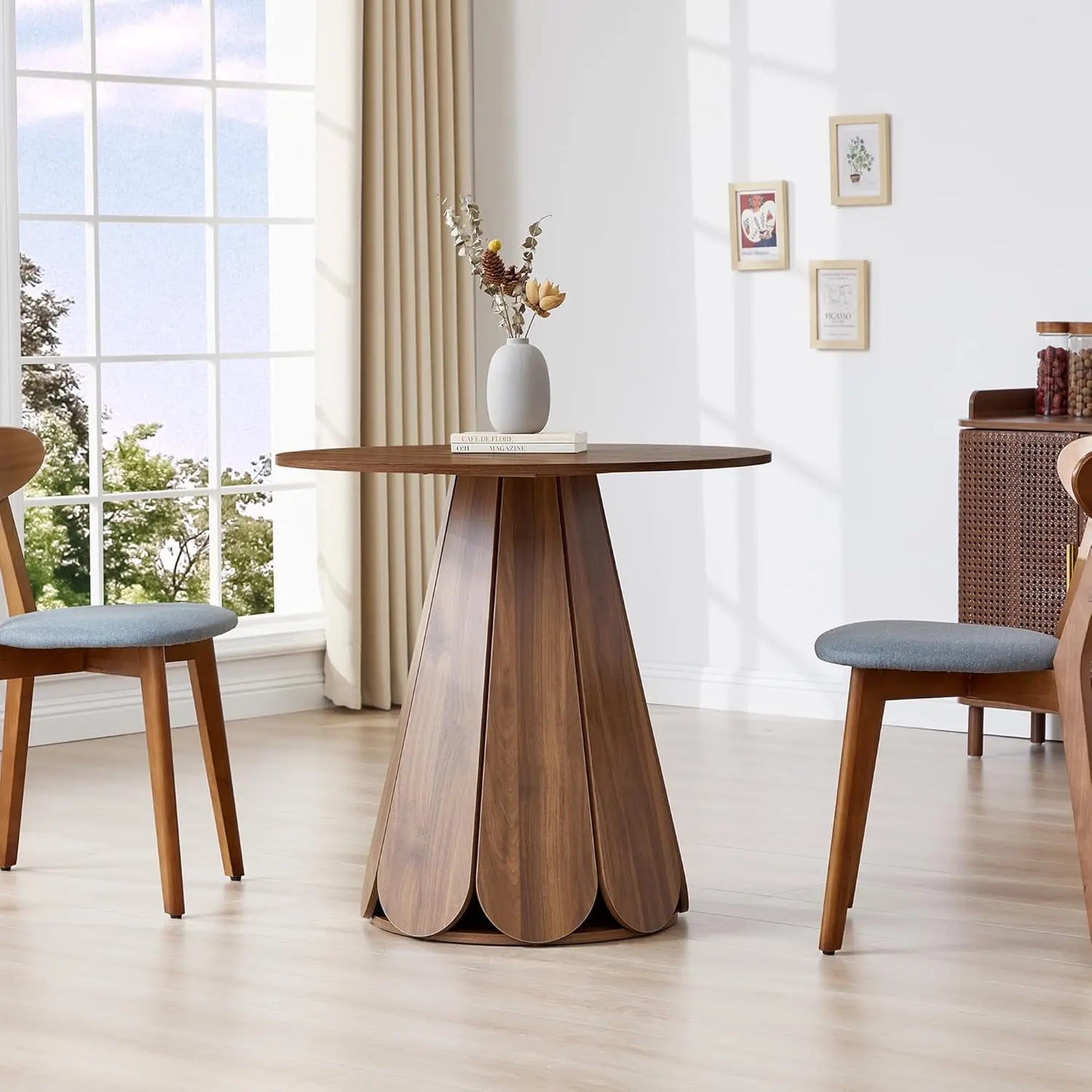Contemporary Round Dining Table For Compact Living Spaces Seats 2-4