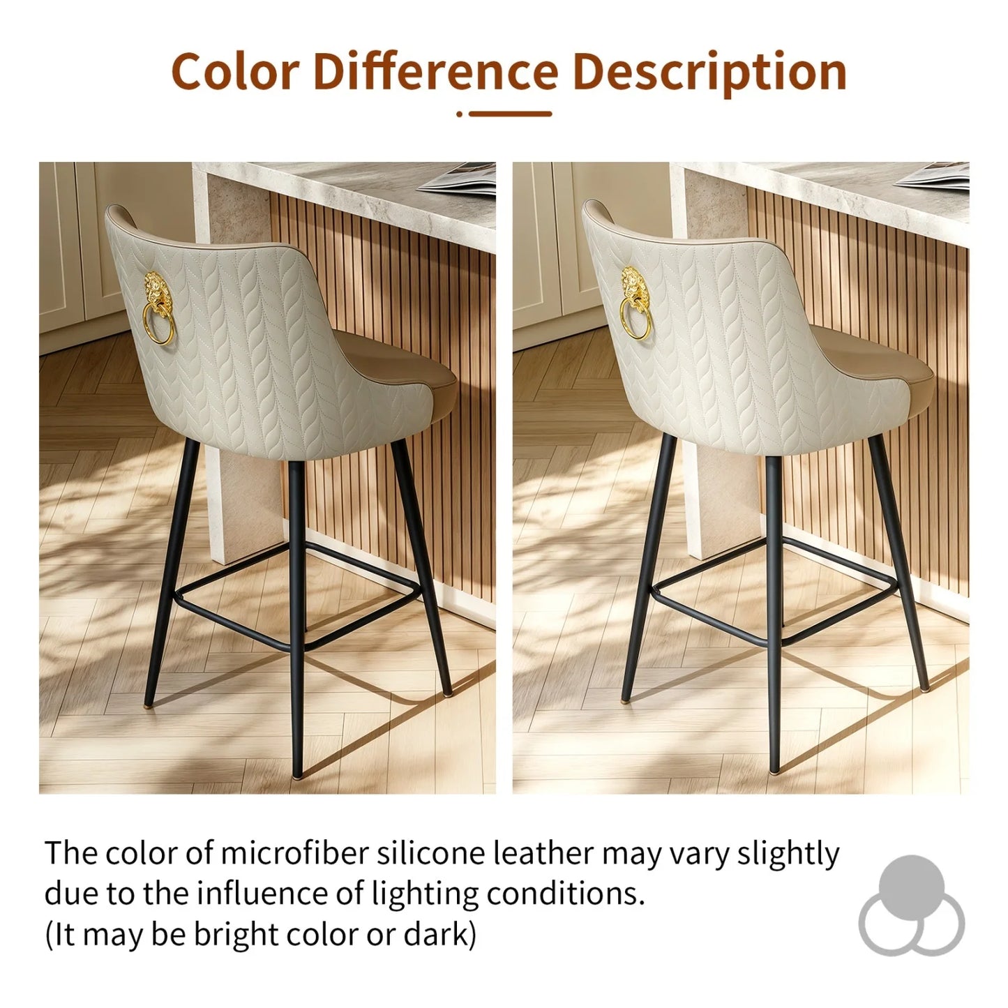 360 Degree Swivel Bar Stool High Back Footrest Microfiber Leather