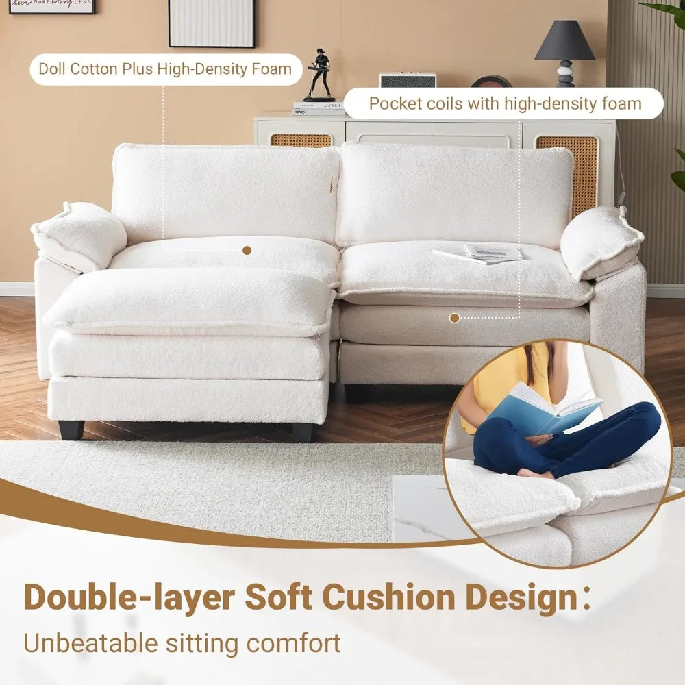 L-Shaped Convertible Sectional Sofa for Living Room