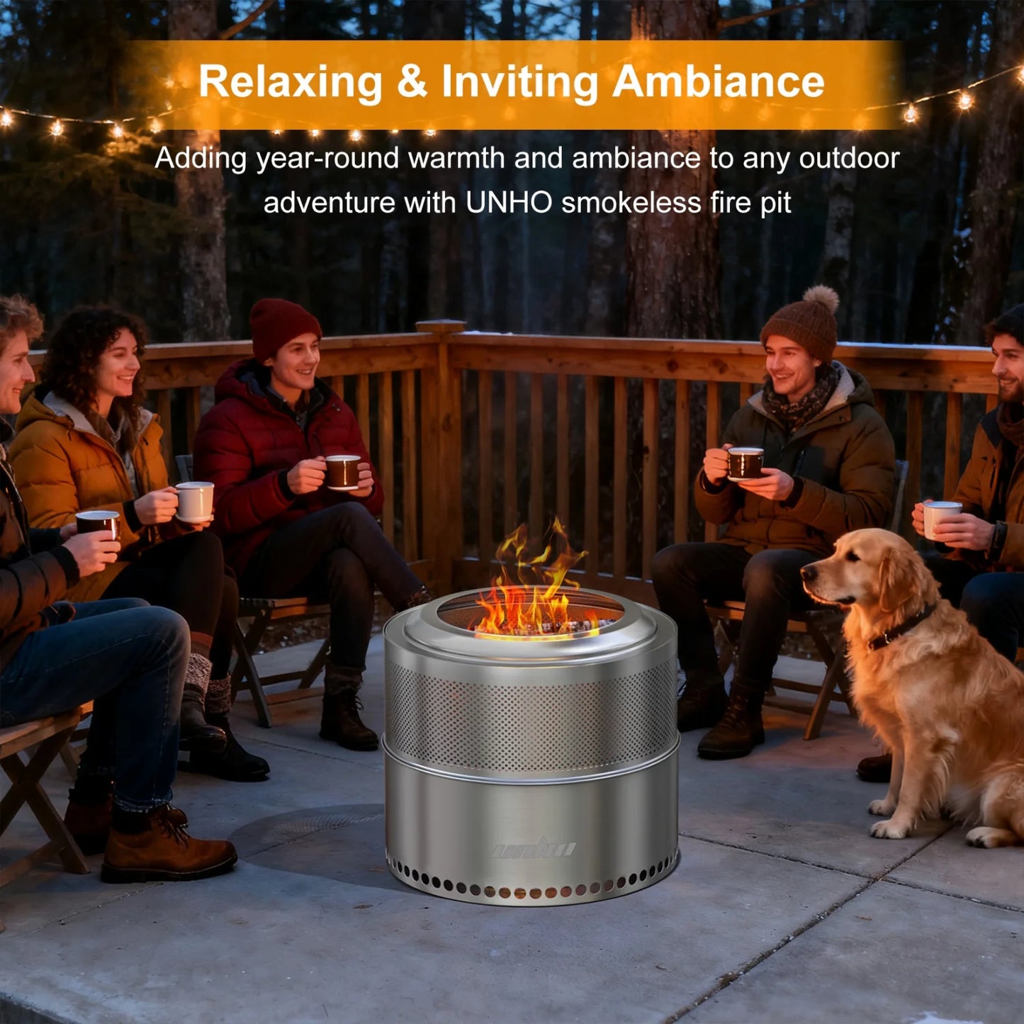 Smokeless Fire Pit with Bag Portable Stainless Steel Wood Burner