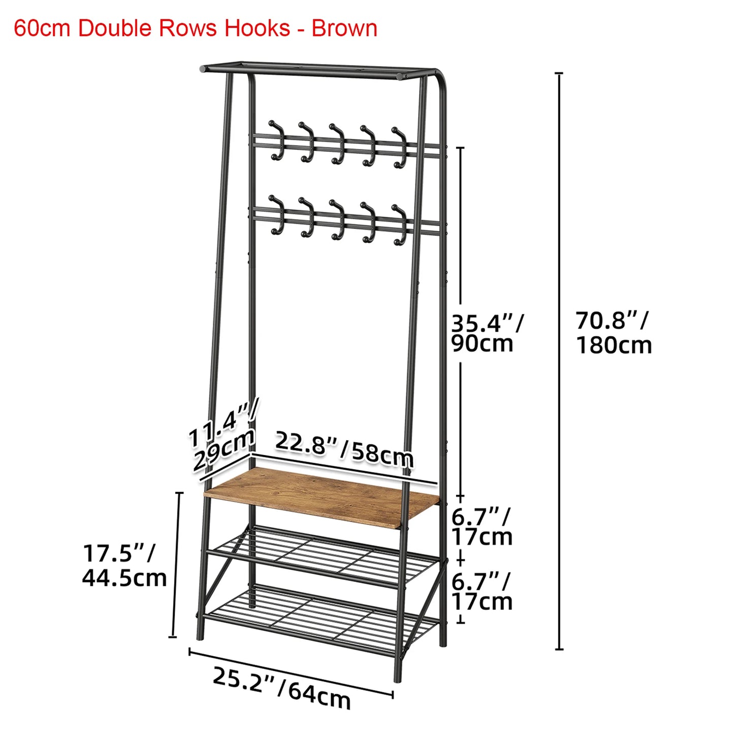 TWISTER.CK Coat Rack Shoe Bench 4-in-1 Hall Tree Entryway
