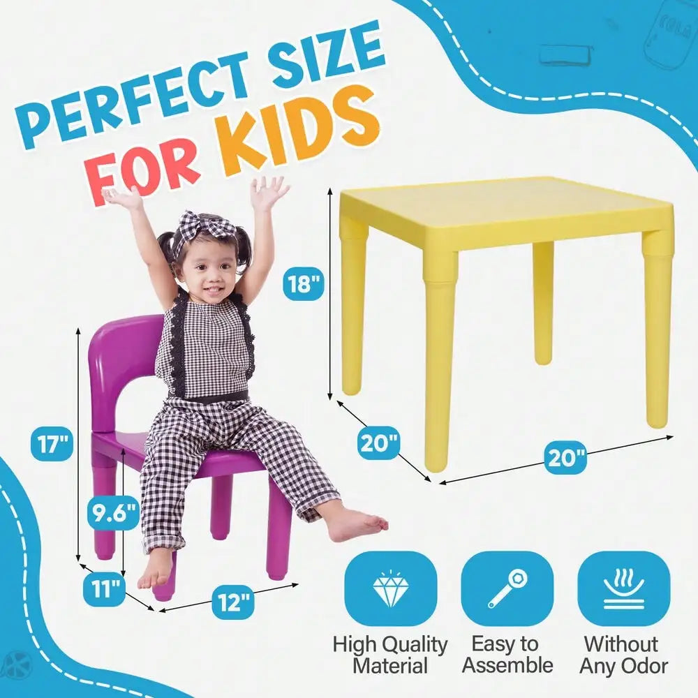 Kids Table And Four Chairs Toddler Play Set