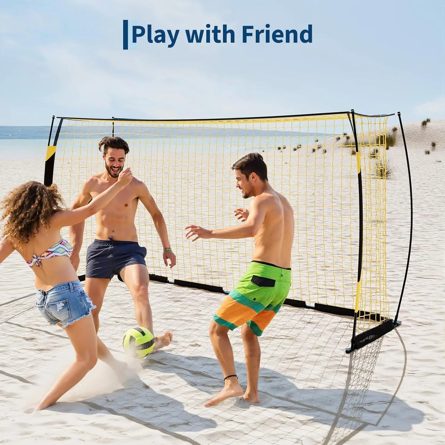 Heavy Duty Portable Soccer Goal With Metal Frame Collapsible Net