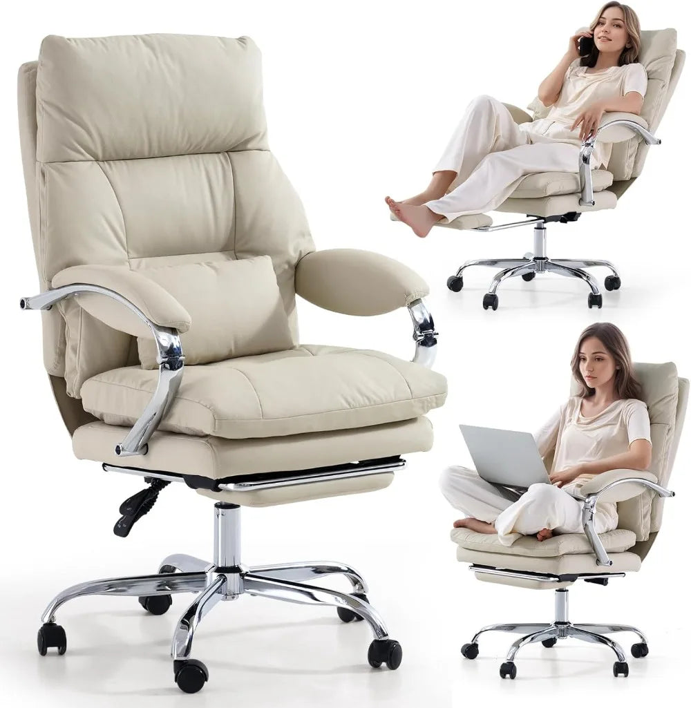Executive Ergonomic Office Chair With Foot Rest And PU Leather