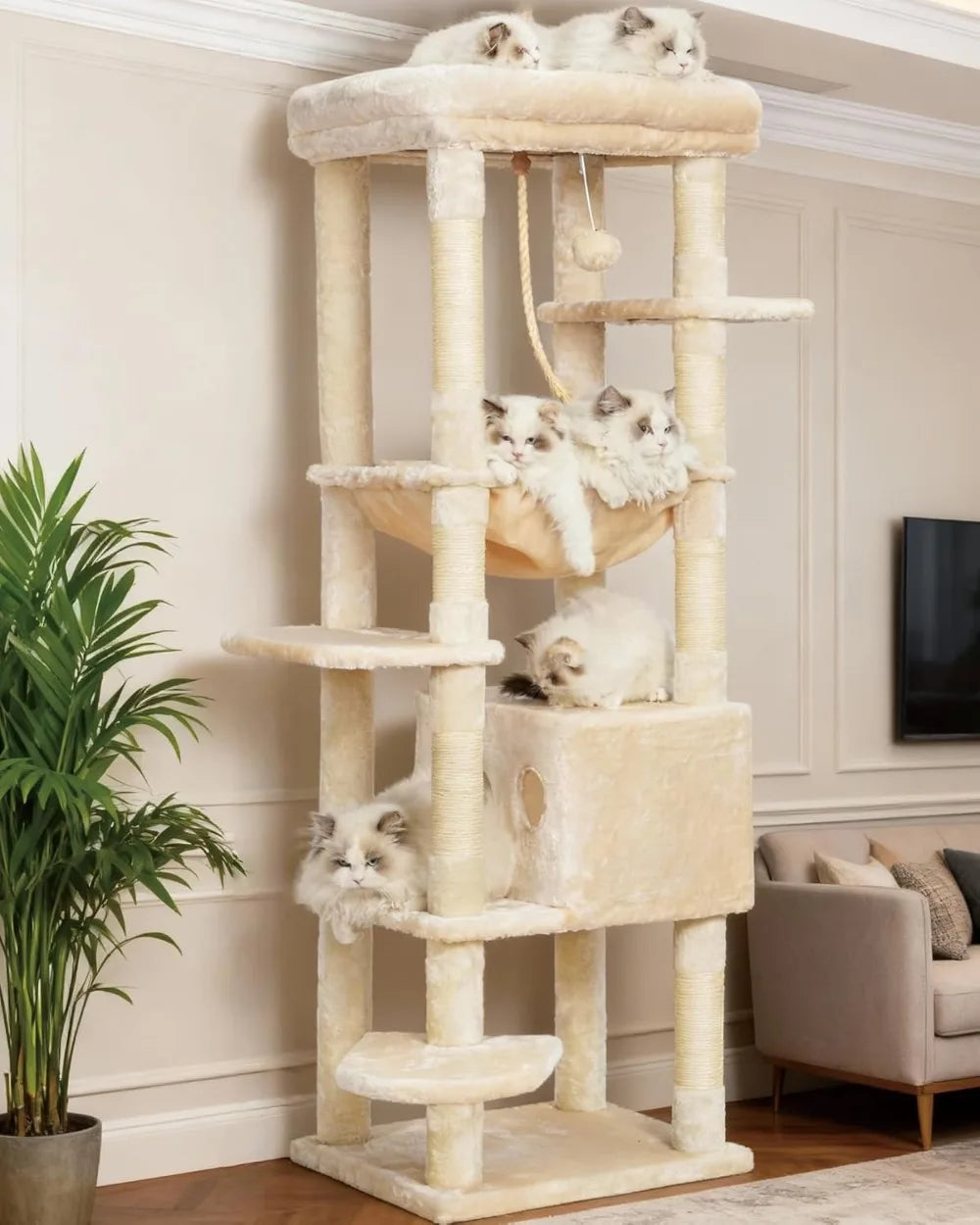 NONECN Heavy Duty Cat Tree Multi Level Indoor Tower