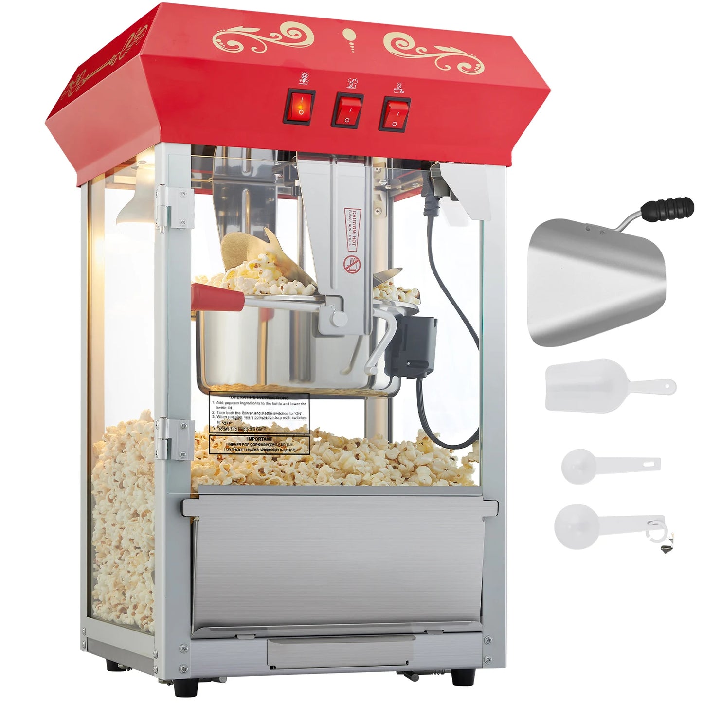 SucceBuy Electric Popcorn Maker Automatic For Home Use