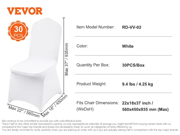 SucceBuy Stretch Spandex Chair Covers Universal Fitted Slipcovers