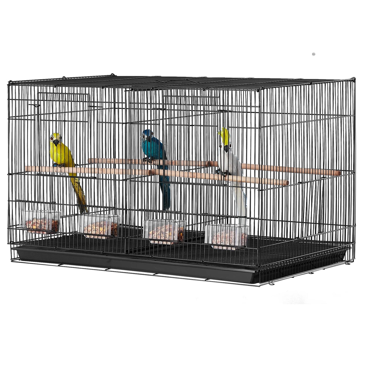 SucceBuy Flight Bird Cage With Divider And Handle Travel Cage