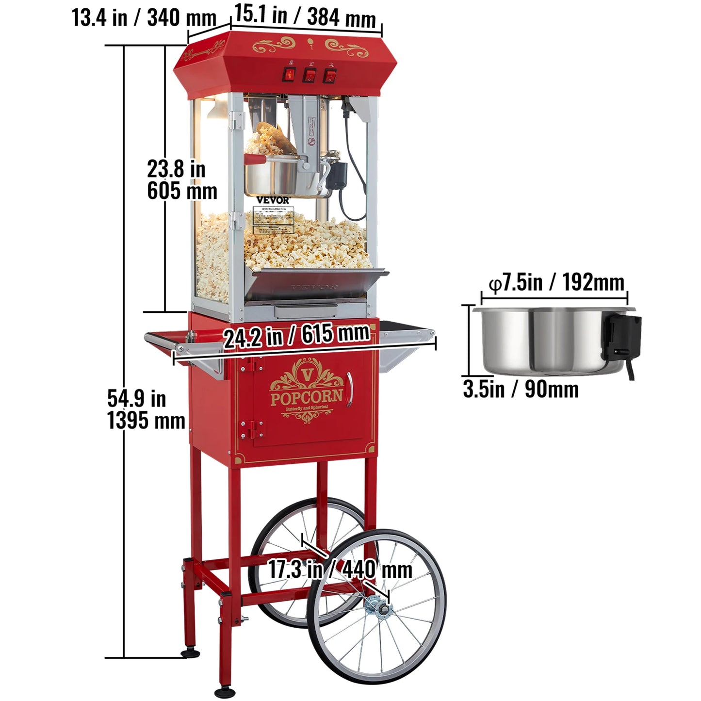 SucceBuy Electric Popcorn Maker Automatic For Home Use