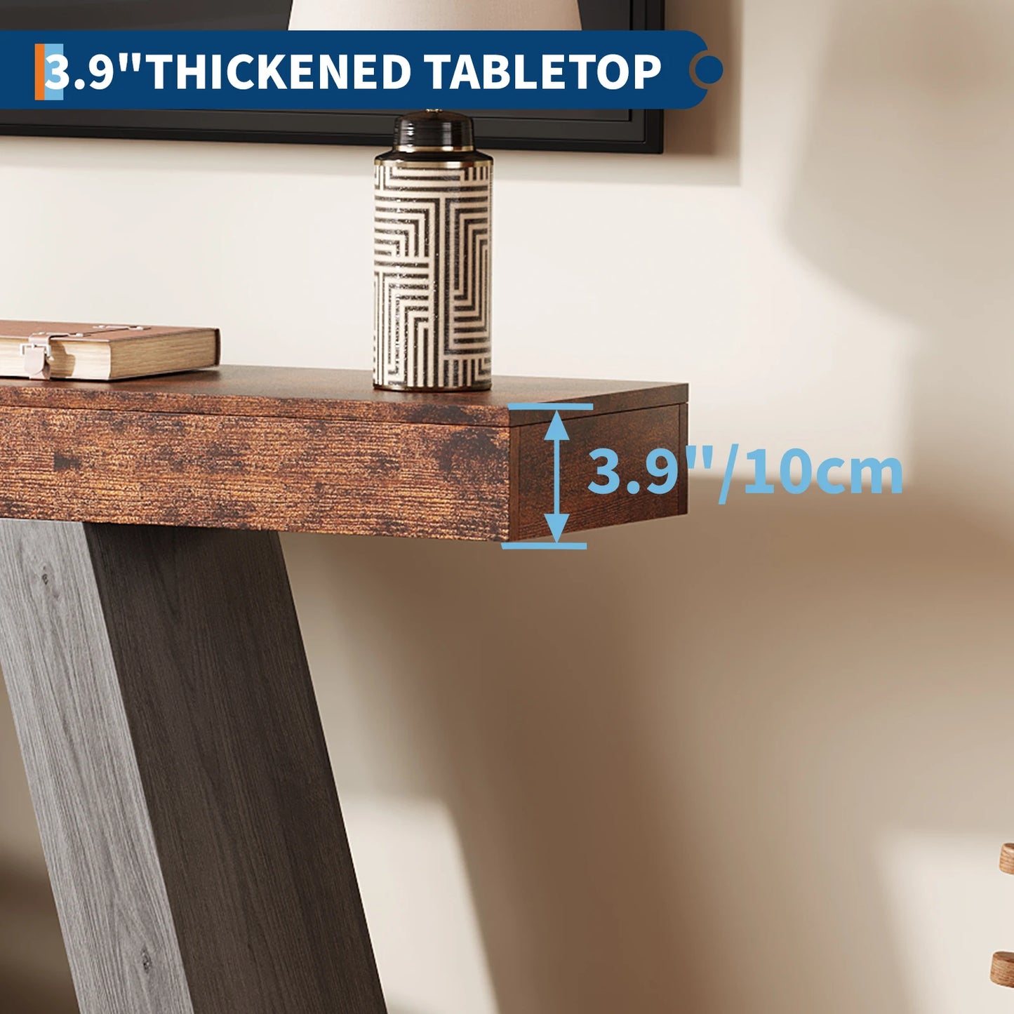 HiMISS Narrow Console Table 2 Tier Entryway Sofa Table