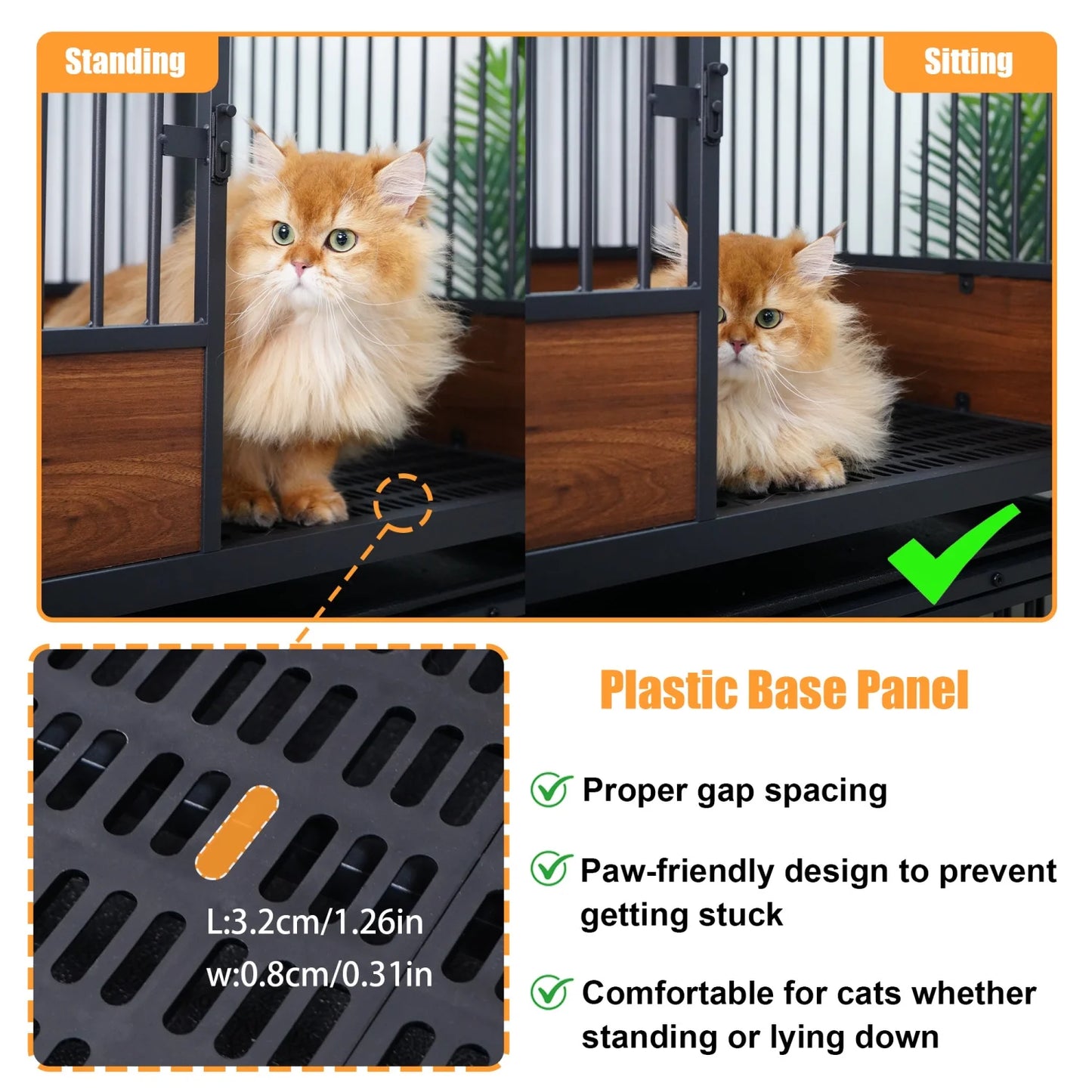 BINGOPAW Heavy Duty Dog Crate On Wheels With Removable Tray