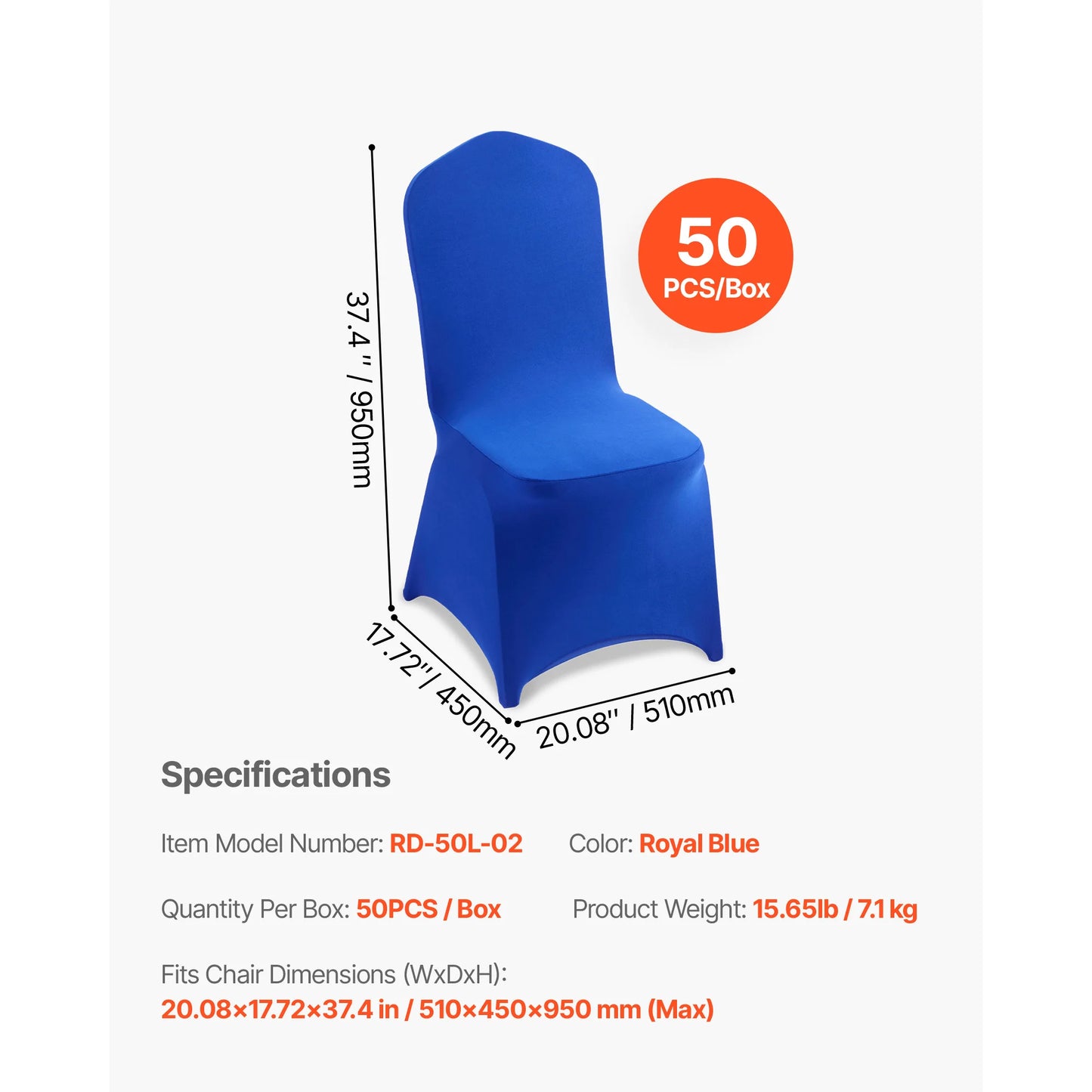 50 Pack Stretch Spandex Polyester Chair Covers For Wedding Events