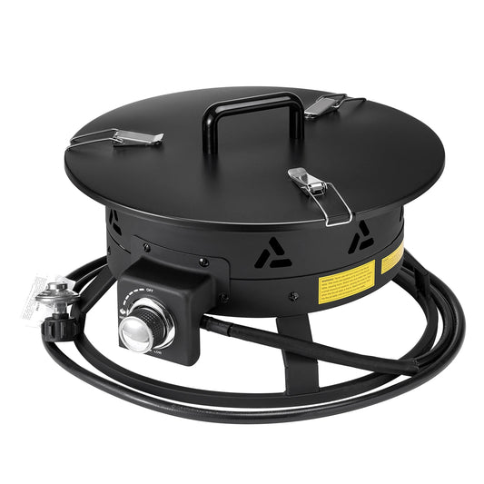 SucceBuy Propane Fire Pit 58,000 BTU Cover Lava Rocks