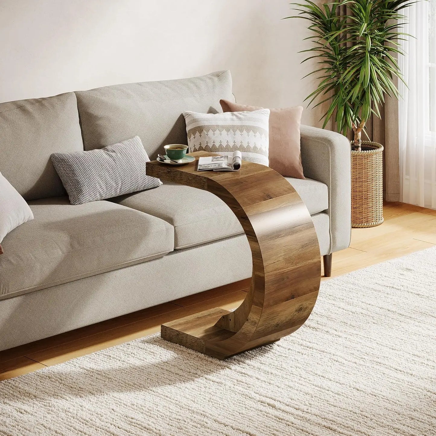 LITTLE TREE C-Shaped End Table For Sofa And Living Room