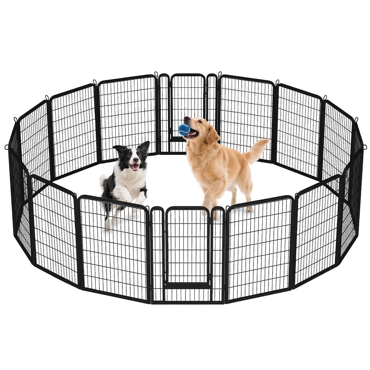 Dog Playpen With Door Foldable Heavy Duty Metal Fence For Indoor Outdoor Use Ideal For Dog Owners RV Camping