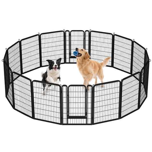 Dog Playpen With Door Foldable Heavy Duty Metal Fence For Indoor Outdoor Use Ideal For Dog Owners RV Camping