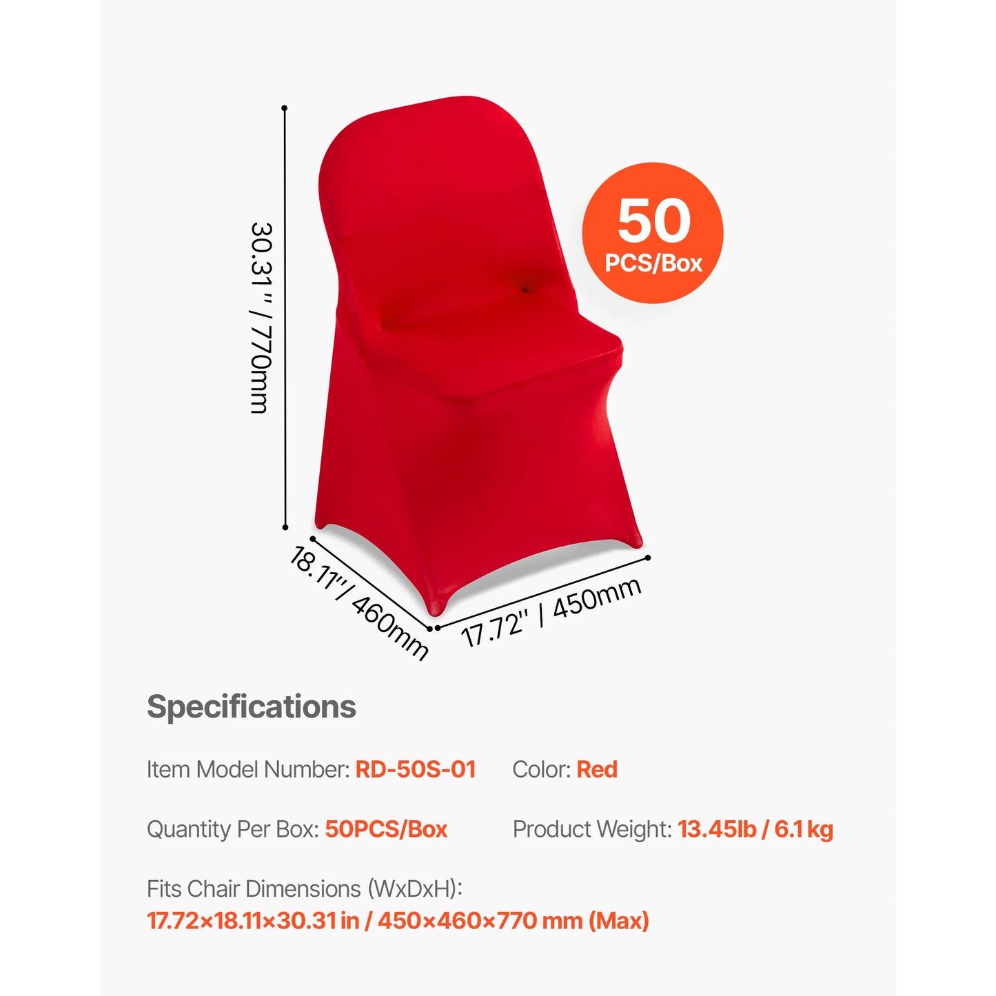 50 Pack Stretch Spandex Polyester Chair Covers For Wedding Events
