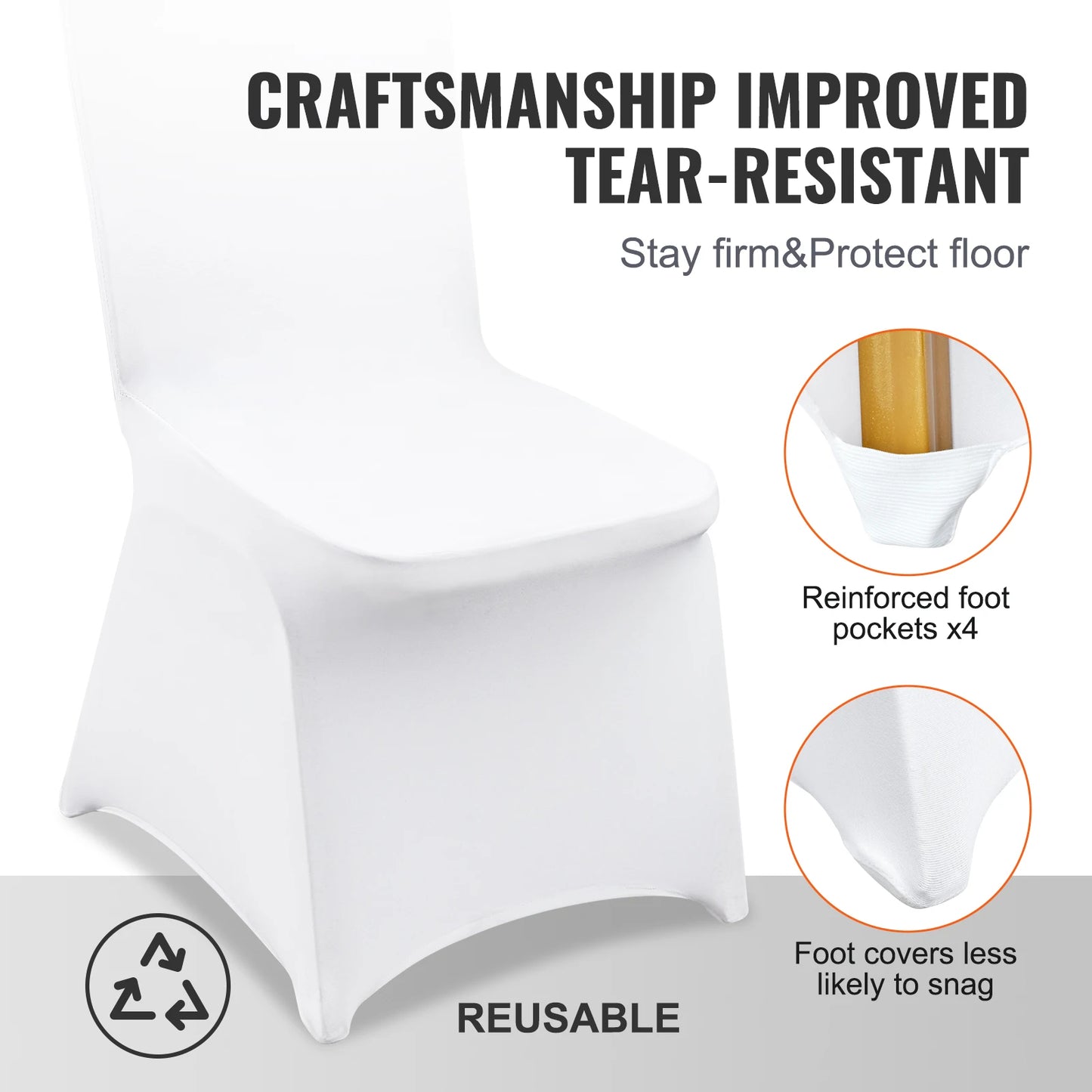 SucceBuy Stretch Spandex Chair Covers Universal Fitted Slipcovers