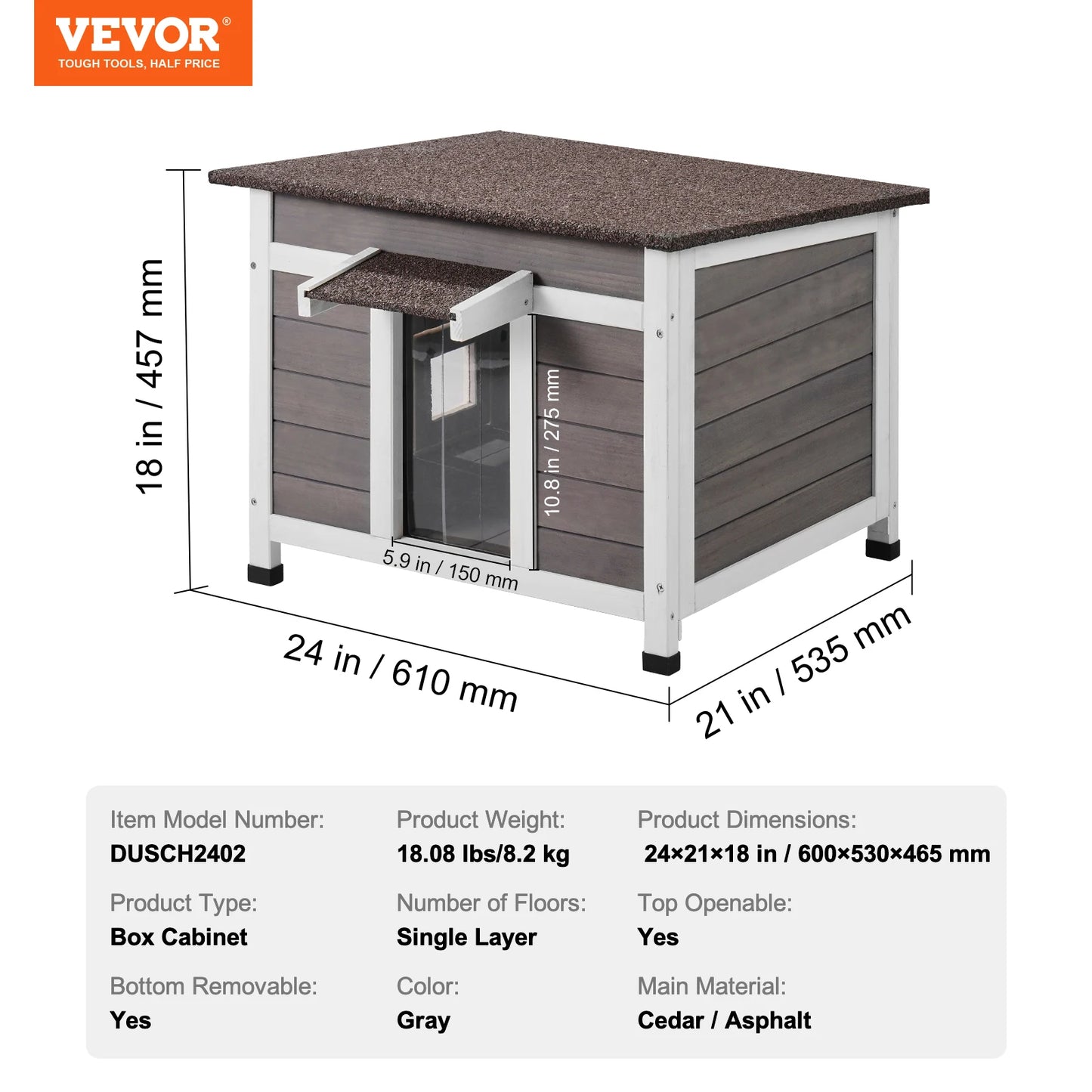 SucceBuy Outdoor Cat House Weatherproof Shelter With Foam Insulation