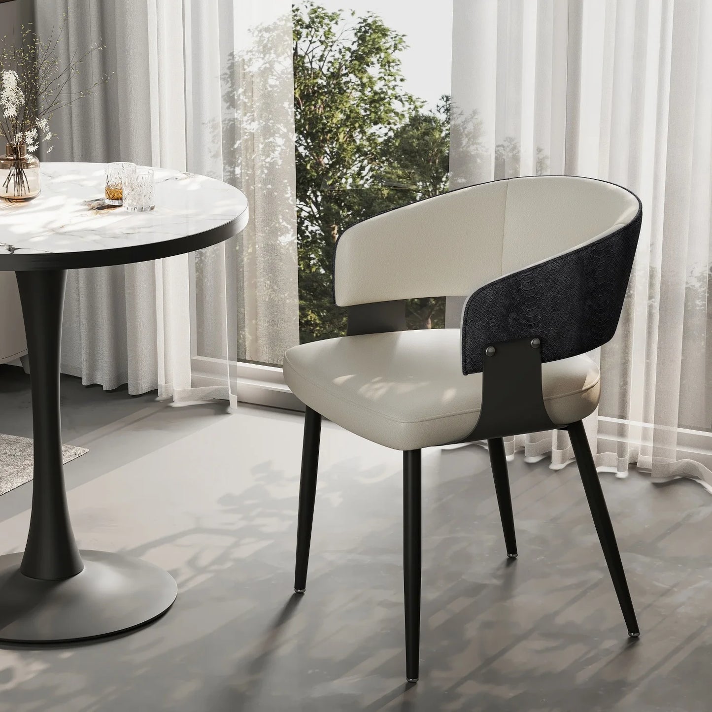 Comfort Upholstered Dining Chairs With Wide Seat For Kitchen And Home