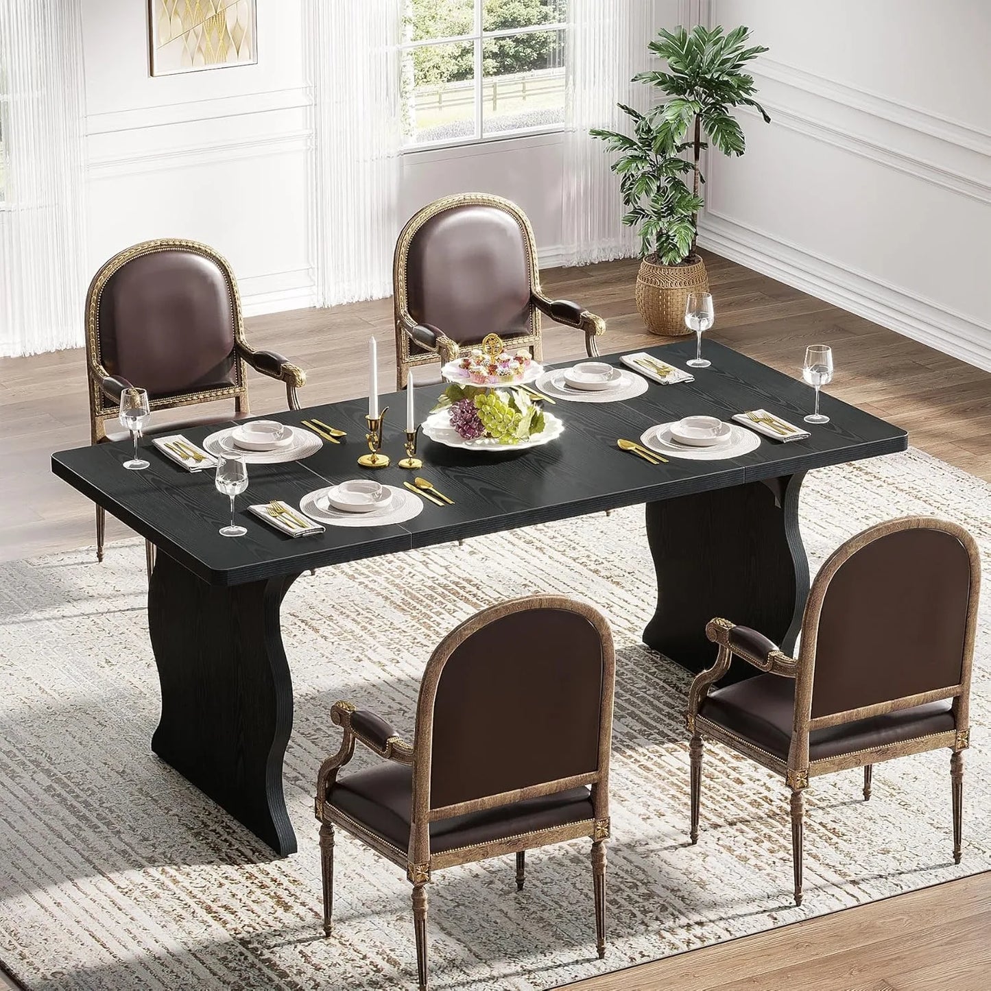 Little Tree Modern Farmhouse Dining Table For Kitchen