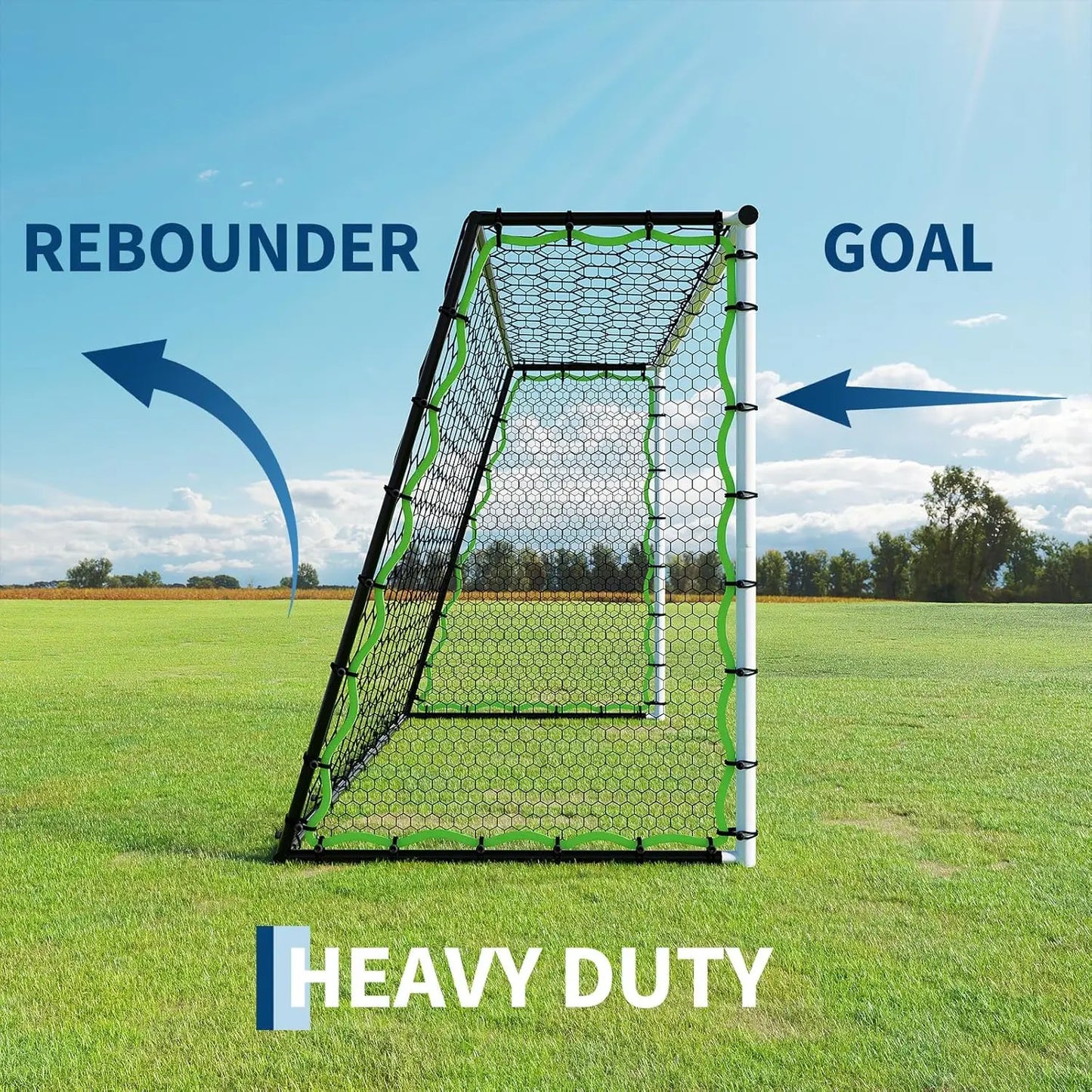 Heavy Duty Portable Soccer Goal With Metal Frame Collapsible Net